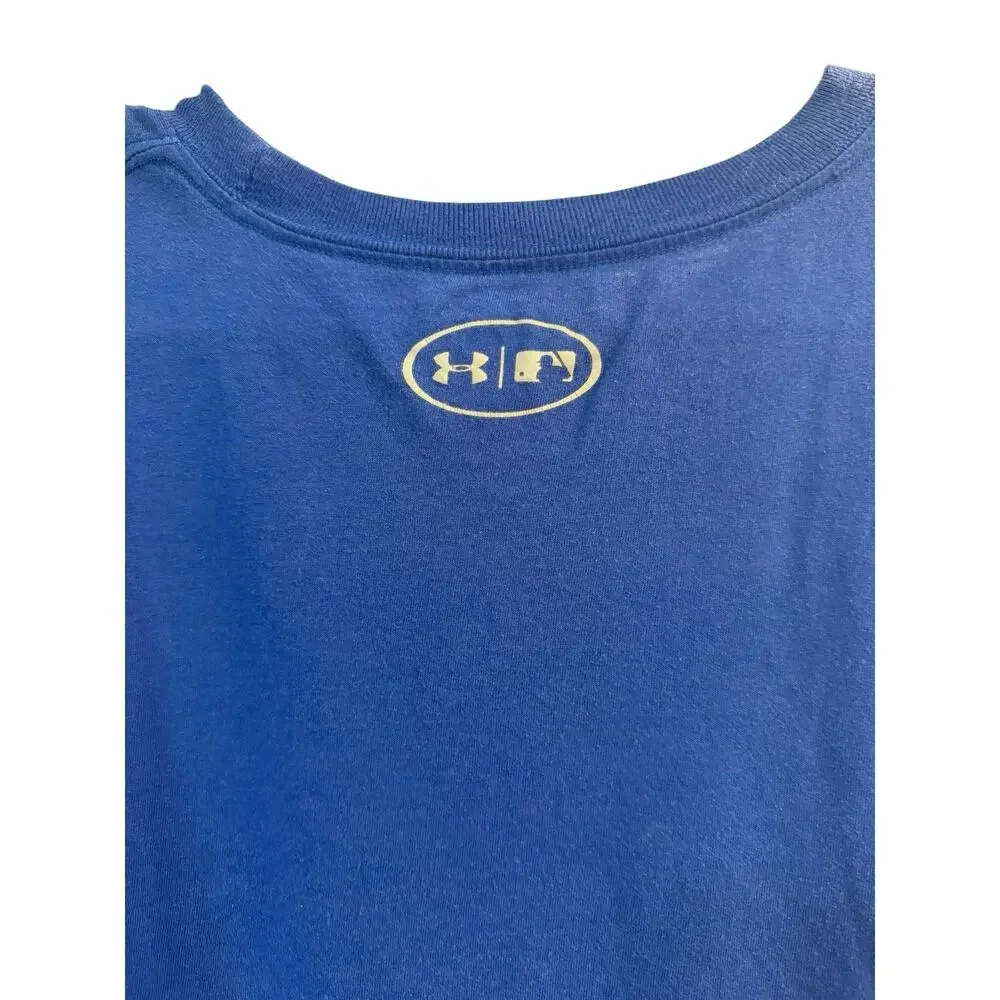Under Armour Official HeatGear MLB Chicago Cubs Blue Short Sleeve Shirt, Size XL
